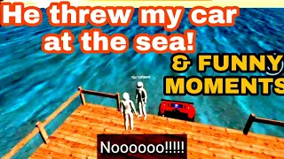 He threw my car at the sea & funny moments! | Car Parking Multiplayer