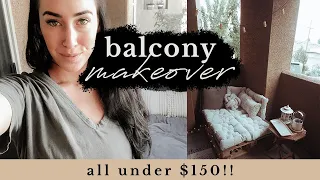 APARTMENT BALCONY MAKEOVER! Under $150 | Boho Home