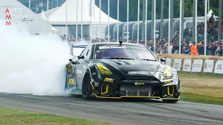 Liberty Walk R35 GT-R Turbo V8 LSX | Baggsy Drift SHOW at Goodwood FOS