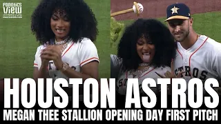 Megan Thee Stallion Throws Out First Pitch at Houston Astros Opening Day | Houston Astros Highlight