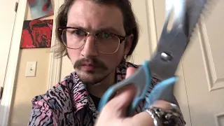 ASMR Slightly Chaotic Haircut Roleplay (with 4 scissors)