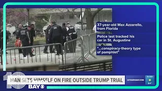 Police say Florida man set himself on fire outside Donald Trump trial