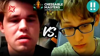 Angry Magnus Carlsen keeps on Cursing after 17 yr old Denis Lazavik defeated him | CHESSABLE MASTERS