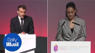 Macron and Rihanna team up to raise money for education - Daily Mail