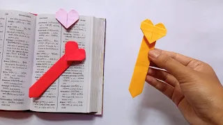 How to make origami heart bookmark | DIY heart shape paper bookmark instructions | Book Mark Heart