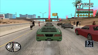 6 Star Wanted Level - GTA San Andreas - LV Ringroad - Race Tournament