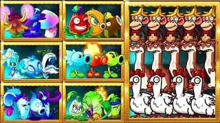 PvZ 2 Random Team Plants VS Chicken &  Ice Weasel & Monkey Zombie LEVEL 50