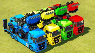 LOADERS OF COLORS! TRANSPORTING COLORED JCB LOADERS WITH MAN TRUCKS - Farming Simulator 22