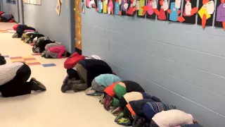 Witness a mock tornado drill at Hunter Elementary