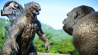 GODZILLA VS KONG IN JURASSIC WORLD!! - Jurassic World Evolution (ゴジラ 2019 MOD)