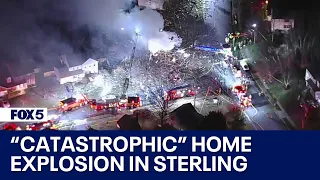 Home explosion in Sterling: Fire crews battling flames