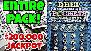 PA LOTTERY DEEP POCKETS SCRATCH OFF TICKETS! $300 FULL PACK!