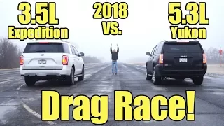 2018 Ford Expedition vs GMC Yukon Drag Race!  Compare these SUV's with a Kunes Country Prize Fight!