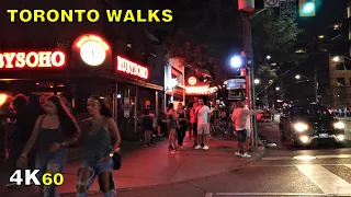 Toronto Nightlife Walk along King & Queen St W - Stage 2 on July 10 [4K]