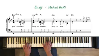 Sway - Michael Bublé. Piano tutorial + sheet music. Intermediate.