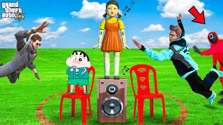 Franklin & Shinchan Playing Musical Chairs With Squid Game | Musical Chairs In GTA 5