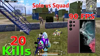 Samsung Galaxy s22 Ultra Pubg Bgmi Test 90 FPS Solo vs Squad 20 Kills Gameplay #devrajesh