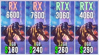 RX 6600 vs RX 7600 vs RTX 3060 vs RTX 4060 - Test in 15 Games | Best GPUs Black Friday 2023 -$300