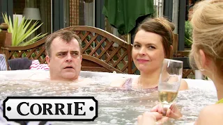 Leanne Winds Up Tracy In The Hot Tub About Her Secret | Coronation Street