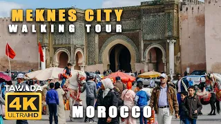 MEKNES city 2023 walking tour - Morocco 4K UHD