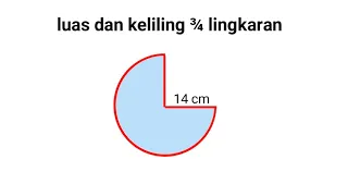 Cara menghitung luas dan keliling tiga perempat (¾) lingkaran