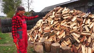 Sołtys dobrze się narąbał / Węgiel drogi, więc szykujemy drewno na zimę / Rolnicy Podlasie :-)