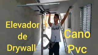 Elevador de drywall de cano pvc    (drywall lift homemade)