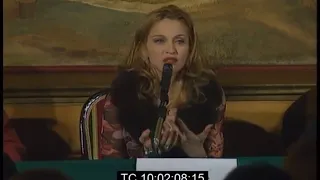Madonna talks about Italian actor Marcello Mastroianni during Evita conference