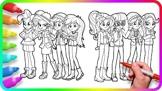 Coloring Pages EQUESTRIA GIRLS - Winter Cold. How to draw My Little Pony. Easy Drawing Tutorial Art