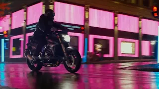 Suzuki GSR 750 Vs Chevrolet Chevelle SS 1970 / John Wick: Chapter 2 (2017)