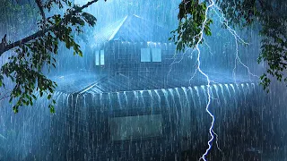 Banish Insomnia with Noisy Rain & Roar of Thunder on the Nostalgic Tin Roof in the Gloomy Night