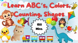 Learn ABC’s, Colors, Counting, Shapes, Nursery Rhymes & More! #toddlerlearning #baby #youresosmart
