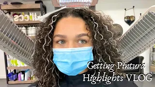 Getting Pintura Highlights On My Natural Curly Hair l VLOG