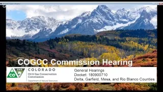 COGCC Commission Hearing - October 29, 2018 - Pt1