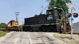 Rare ! MP15 Switcher Pulling Maintenance Of Way Train, Seaman, Ohio, Cincinnati Short Line Railroads