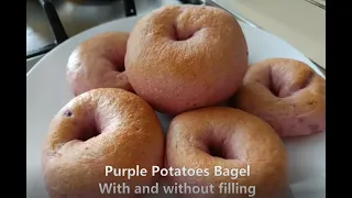 Super Easy, Soft and Chewy - Sourdough Purple Potatoes Bagels, with or without fillings
