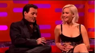 Donald Trump being commented on by Jennifer Lawrence & Johnny Depp 05.13.2016