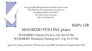 MAURIZIO POLLINI  1974  SCHUBERT from VIENNA FESTIVAL recital very slightly compressed