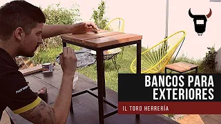 BANCOS ESTILO INDUSTRIAL PARA EXTERIORES