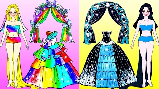 Costumes Rainbow Bride VS Ghost Bride 😍 Barbie Wedding Handmade 😍 WOA Barbie House