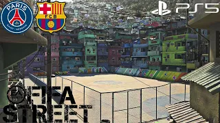 (PS5) BRAZILIAN FAVELA FIFA STREET GAMEPLAY | PSG vs FC Barcelona