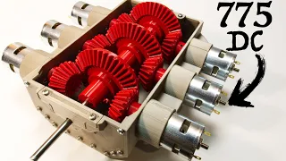 900W Crazy Powerful Gearbox With SIX 775 DC Motors - 3D Printed