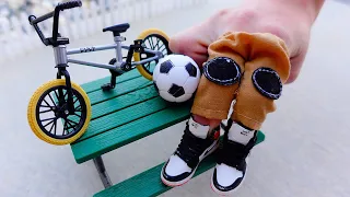 BMX Finger | Tech Deck BMX Bike Unboxing | BMX Bike Tricks on Tech Deck Ramp | Mini Nikes