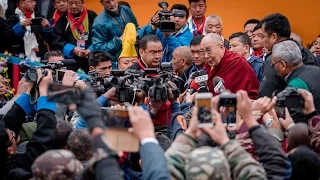 His Holiness the Dalai Lama Speaks to the Press in Bomdila