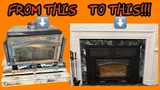 #423 AMAZING Wood Burning Fireplace Insert Full Restoration & Install