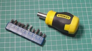 Жирная и короткая отвертка Stanley Stubby Multibit 0-66-357 с битами. Обзор и сравнения