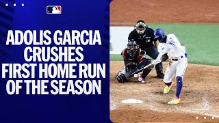 SOUND ON! Adolis García CRUSHES his first home run of the season!