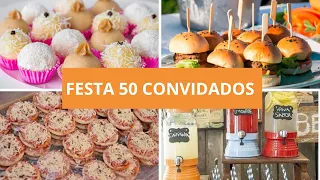 QUANTIDADE DE COMIDA FESTA 50 CONVIDADOS