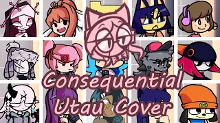 Consequential but Every Turn a Different Character Sing it (FNF Consequential) - [UTAU Cover]