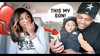 PICKING MY GIRLFRIEND UP WITH MY "ALLEGED" BABY IN THE CAR TO SEE HER REACTION! *Hilarious*